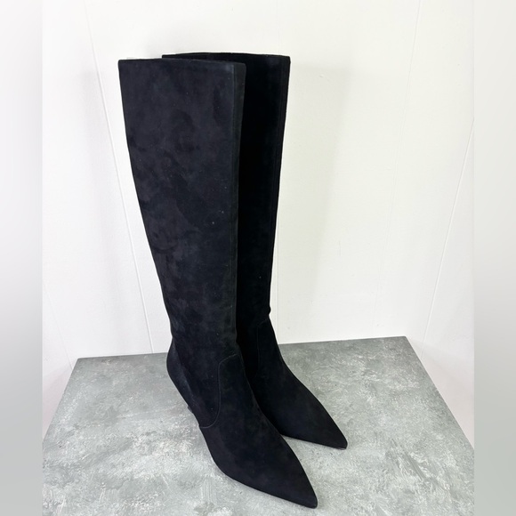 Tuckernuck black suede pointed toe Mira boots size 9 new heeled boots - Picture 6 of 11